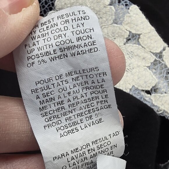 Karen Kane Shirt Womens 2X Black Lace Hem Tunic Top Made USA Stretch Rayon Blend - Picture 8 of 10